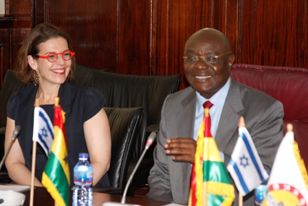 Israeli Ambassador, Sharon Bar-li and Rt. Hon. Speaker of Parliament, Edward Adjaho